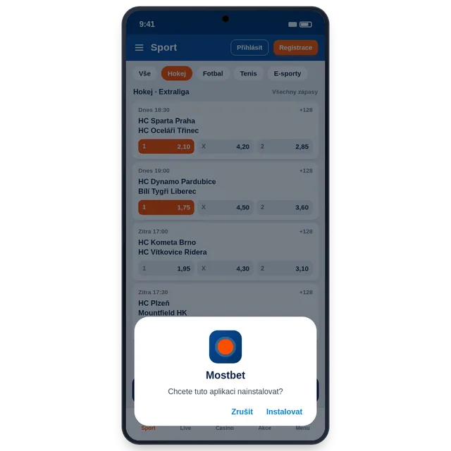 Instalace Mostbet APK na telefonu s Androidem