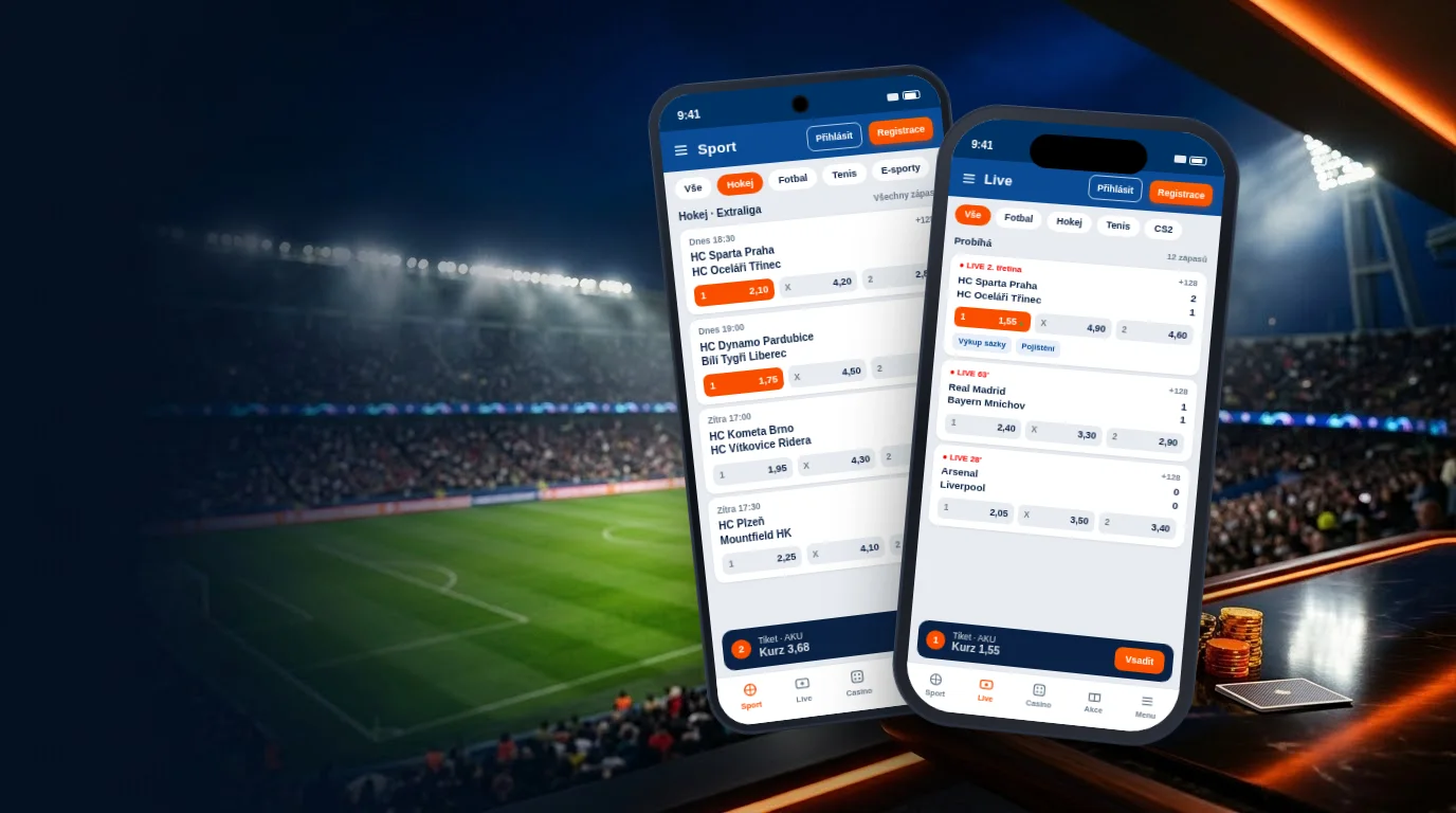 Aplikace Mostbet CZ se sázkami na sport na telefonech Samsung a iPhone